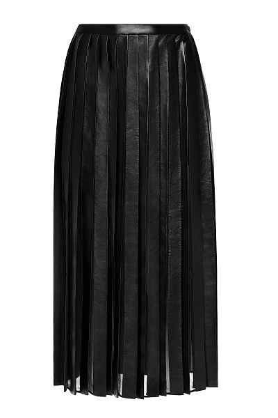 Leather pleated wrap skirt (Pre Order)