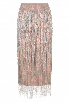 Fringed midi skirt