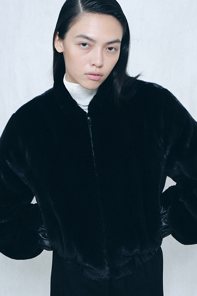 Mink bomber jacket