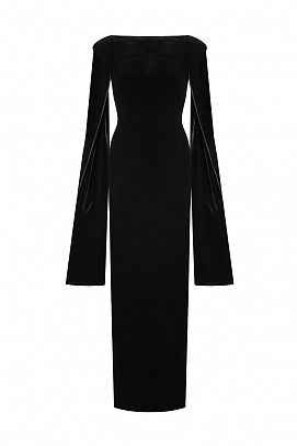 Платье из бархата с открытой спиной