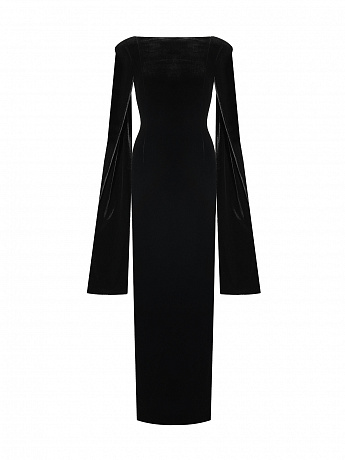 Платье из бархата с открытой спиной