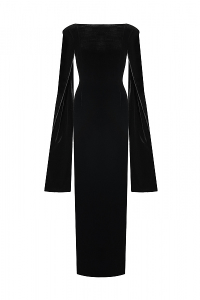 Платье из бархата с открытой спиной