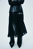 Leather pleated wrap skirt (Pre Order)