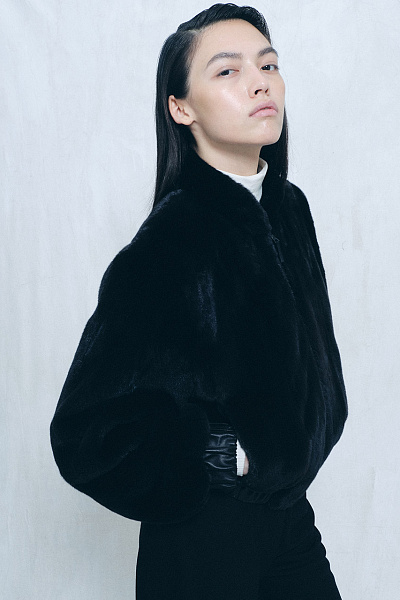 Mink bomber jacket